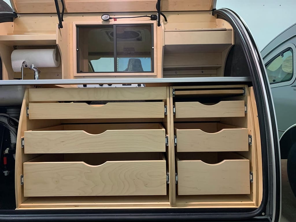 6 Drawer Cabinet Combo (Wide Center + Narrow Right W/ Breadboard) - $755